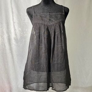 Winter Kate Boho Paisley Sheer Tank Top Flowy Y2K Style Size M